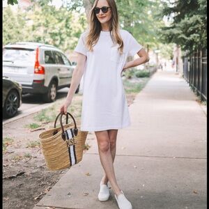 NWT Gap 100% Cotton Casual White T-Shirt Dress with Pocket Women’s Small